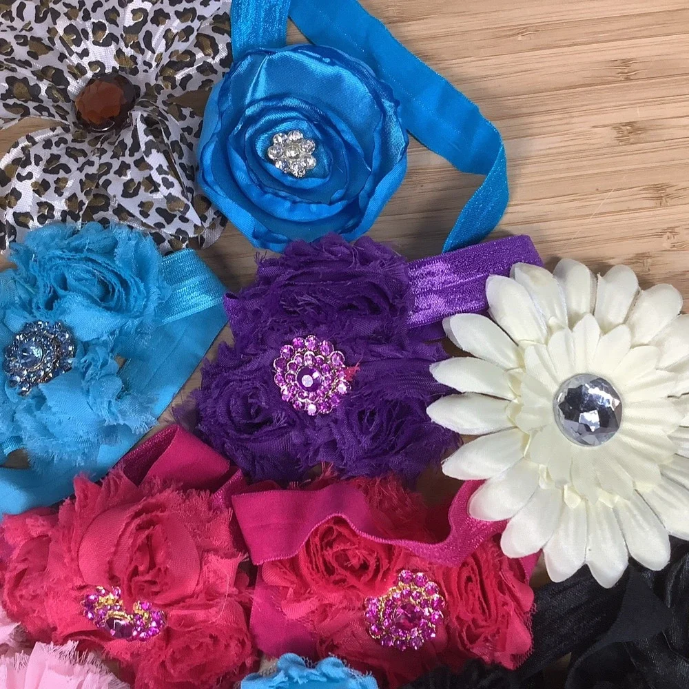 Lot of 23 Assorted Girls Hair Bows Clips Mixed Colors & Styles